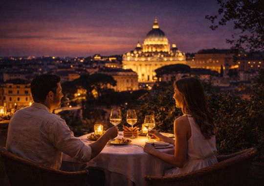 Elegant Dining Pause in Rome